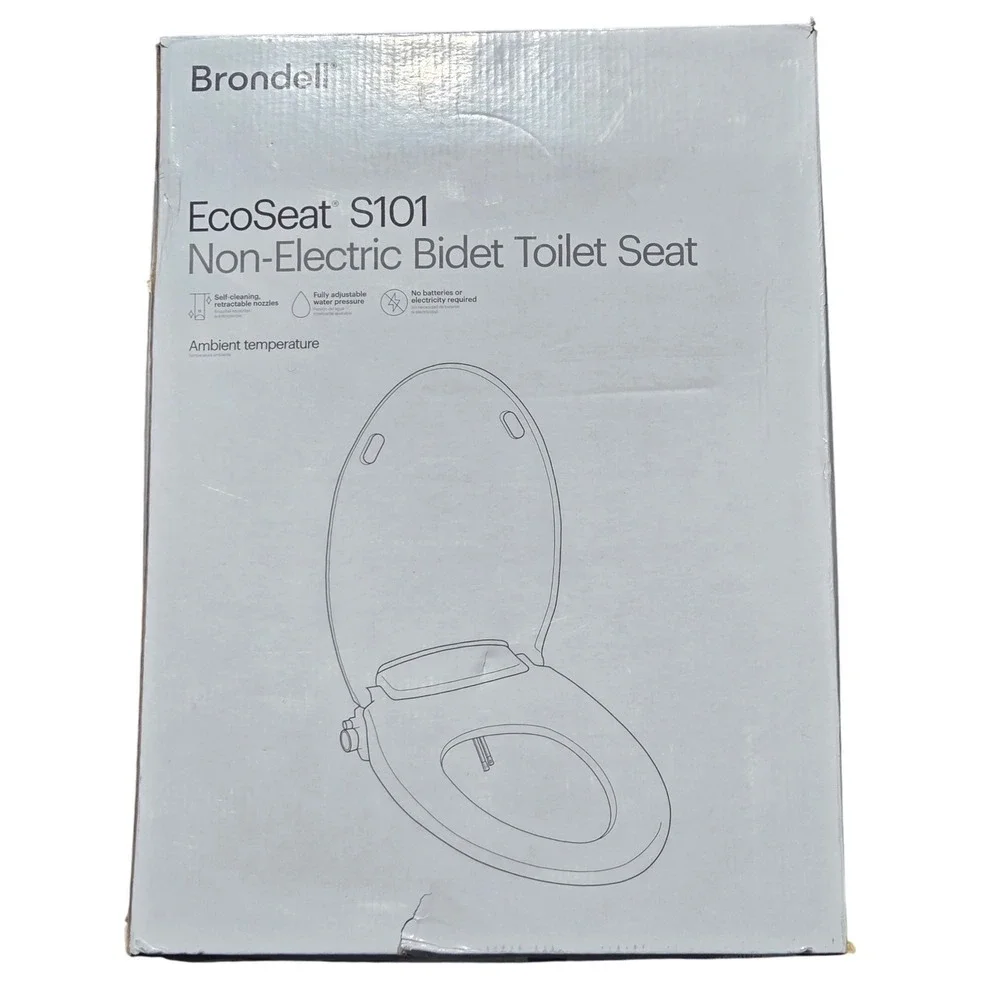 Brondell EcoSeat S101 Elongated Non Electric Bidet Toilet Seat White S101-EW